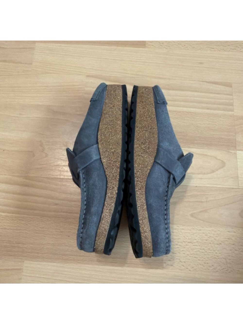 Birkenstock Cognac Blue Suede Leather Buckley Clog Womens Size 38 7 Narrow $155 - Picture 2 of 9